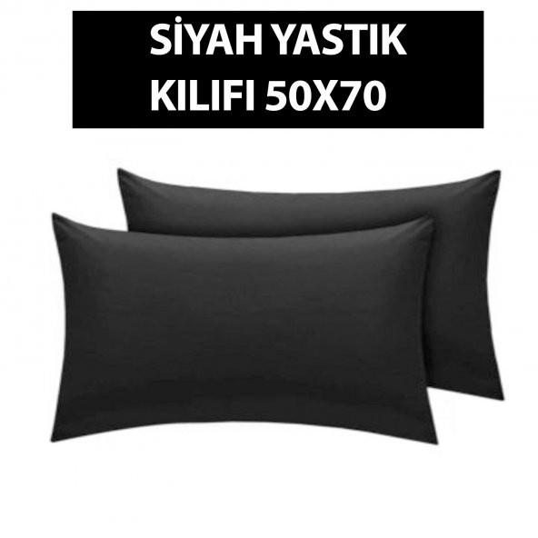 Siyah Fermuarlı 2li Siyah Yastık Kılıfı 50x70 cm - 2