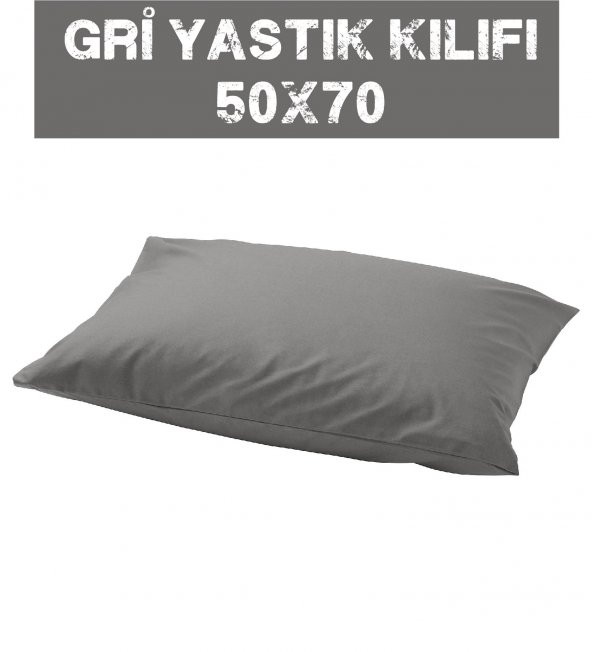 Fermuarlı 2li Gri Yastık Kılıfı 50X70 cm - 2