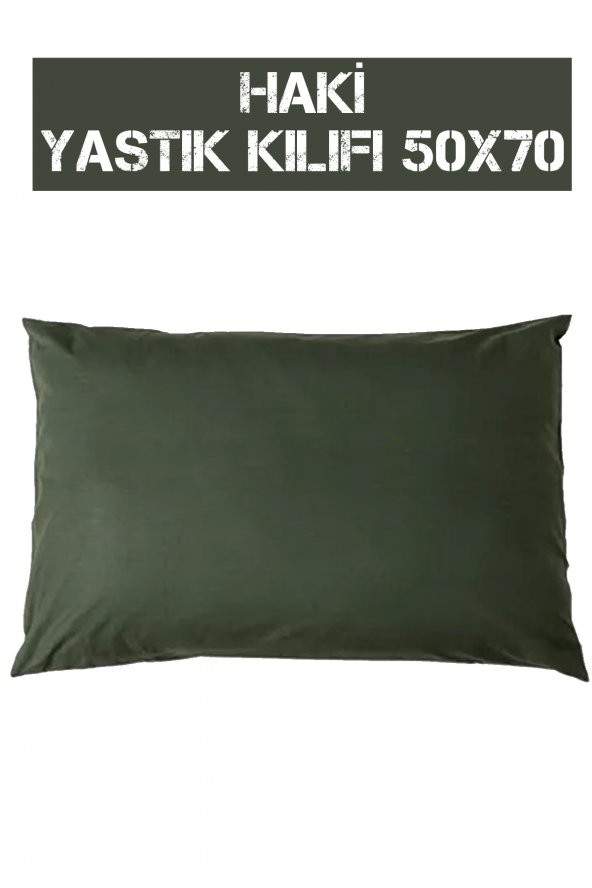 Fermuarlı 2li Haki Yeşil  Yastık Kılıfı 50X70 cm - 3