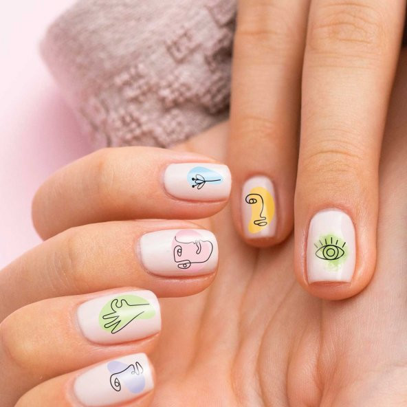 Silüet 50li Tırnak Dövmesi, Tırnak Tattoo, Nail Art, Tırnak Sticker