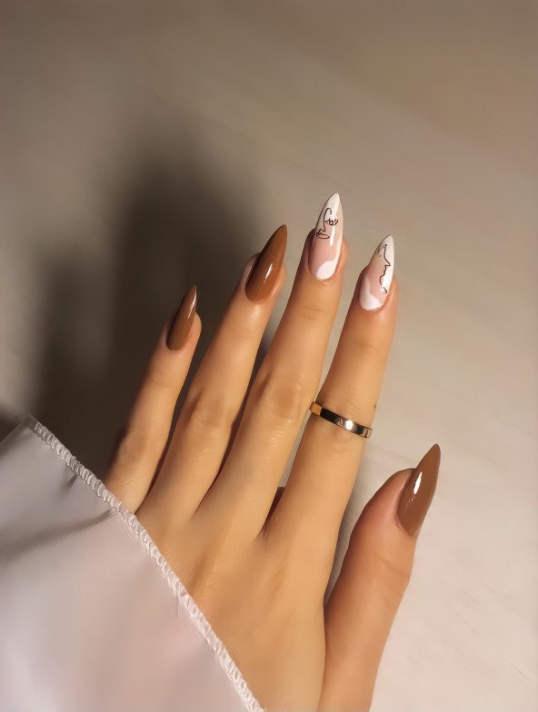 Çizgi Yüzler-1 50li Tırnak Dövmesi, Tırnak Tattoo, Nail Art, Tırnak Sticker