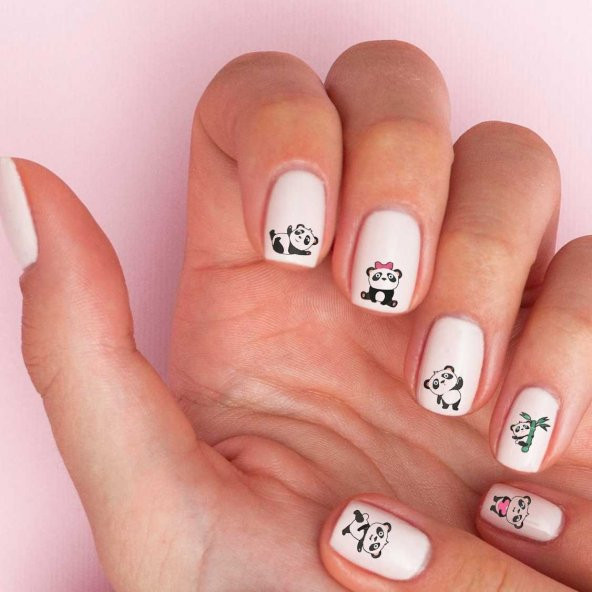 Panda 50li Tırnak Dövmesi, Tırnak Tattoo, Nail Art, Tırnak Sticker