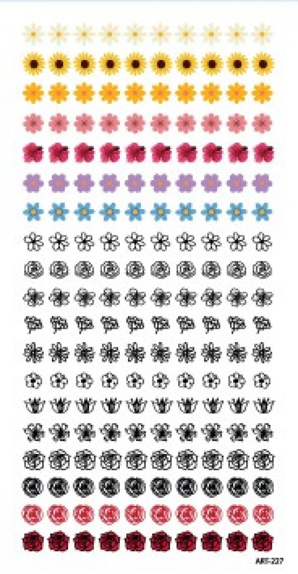 Papatya 50li Tırnak Dövmesi, Tırnak Tattoo, Nail Art, Tırnak Sticker - 2