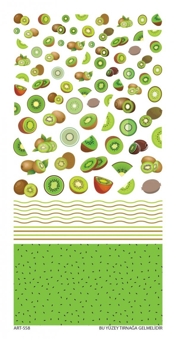 Kivi Tırnak Dövmesi, Tırnak Tattoo, Nail Art, Tırnak Sticker - 2