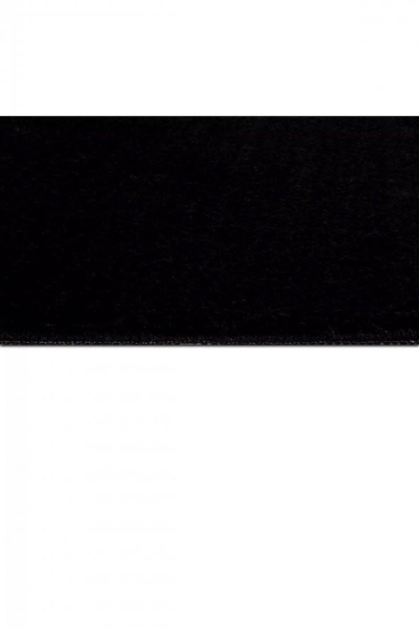 Orkide Home Modern Dekoratif Halı Jel Kaymaz Taban Peluş Puffy Yuvarlak Siyah  SİYAH 120 x 120 - 3