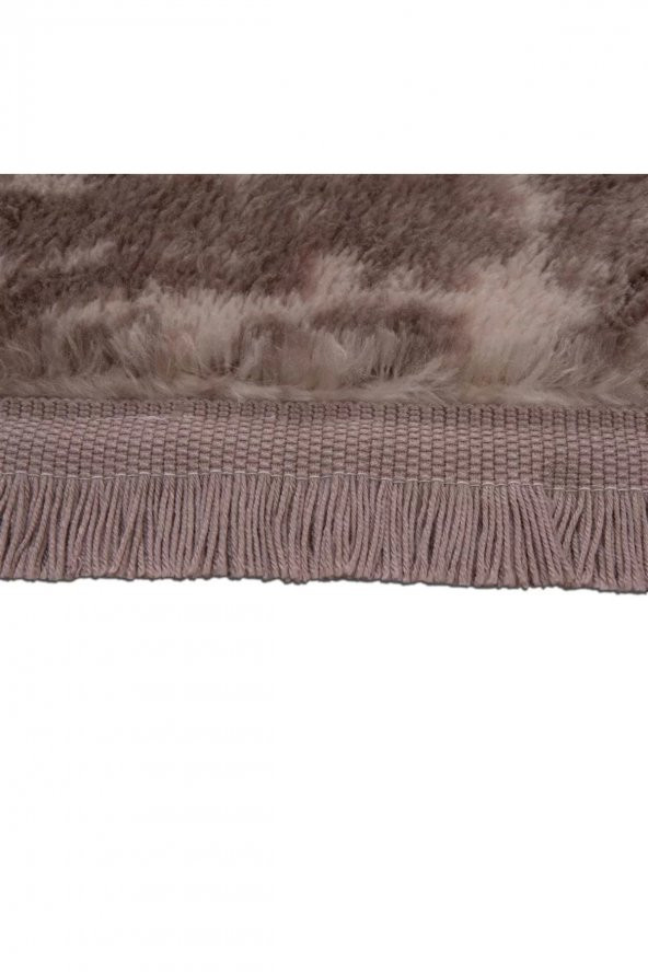 Orkide Home Dekoratif Halı Jel Kaymaz Taban Kahverengi Desenli Saçaklı 50x80-50x40 - 2
