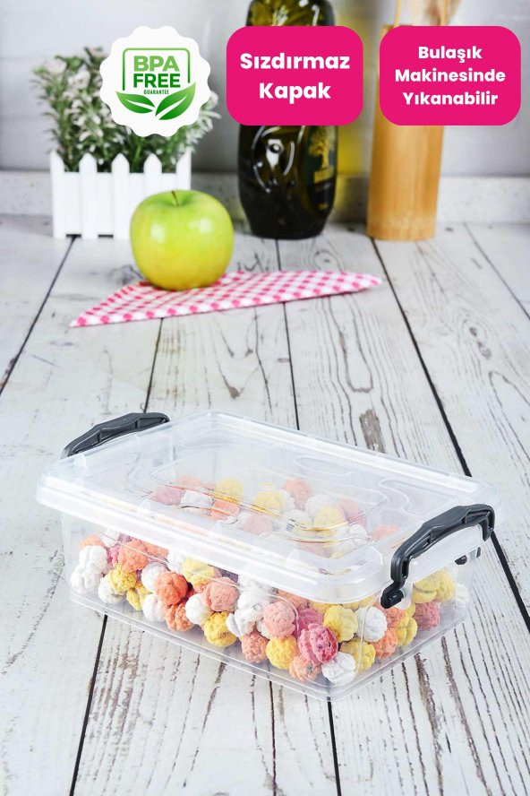 Kilit Kapaklı Buzdolabı Organizer Ve Yemek Erzak Saklama Kabı 320 ml