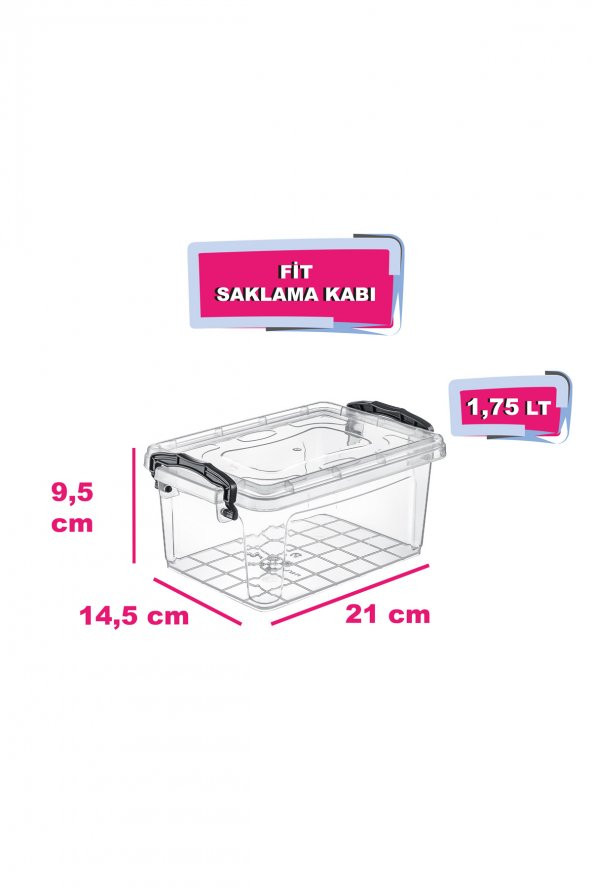 12li Kilit Kapaklı Buzdolabı Organizer Ve Yemek Erzak Saklama Kabı Seti 1.75 Lt - 2