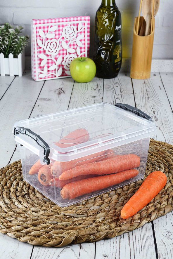 12li Kilit Kapaklı Buzdolabı Organizer Ve Yemek Erzak Saklama Kabı Seti 1.75 Lt - 3