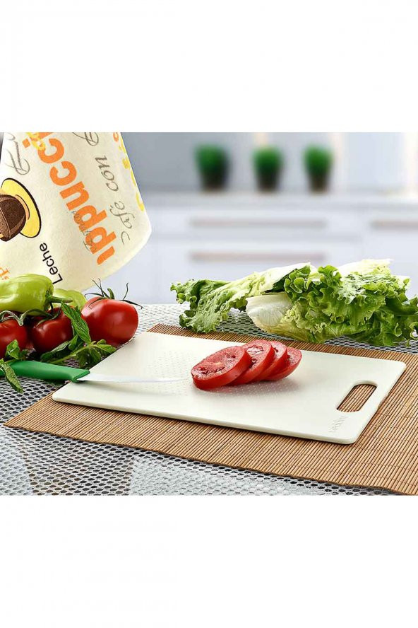 Gri Çift Yönlü Kaymaz Sert Plastik Kesme Tahtası 30x20