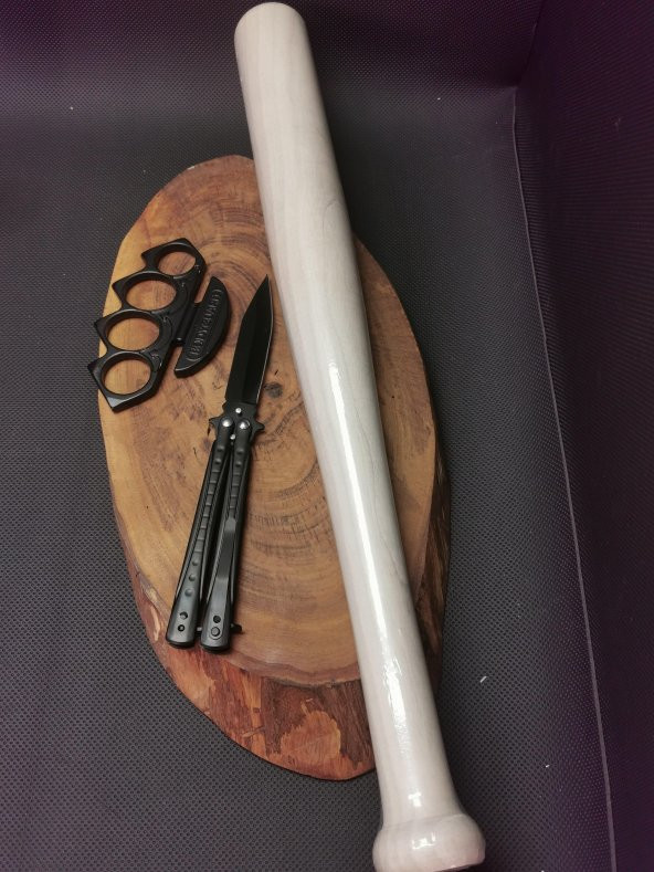 3lü Beyzbol Sopası Kelebek Ve Musta Set Paslanmaz Çelik