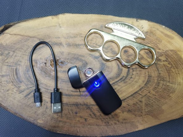 İsme Özel Elektronik Şarjlı Çakmak ve Bodyguard Musta Punch