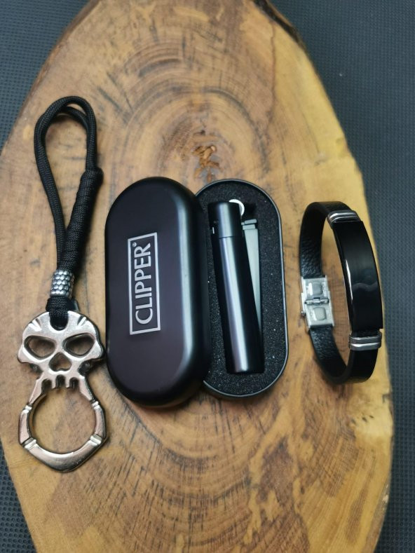 Clipper Çakmak Paracord Bileklik ve Parmak Musta Seti