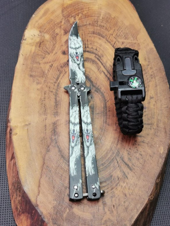 Paracord Bileklik ve 21 cm Kelebek Seti