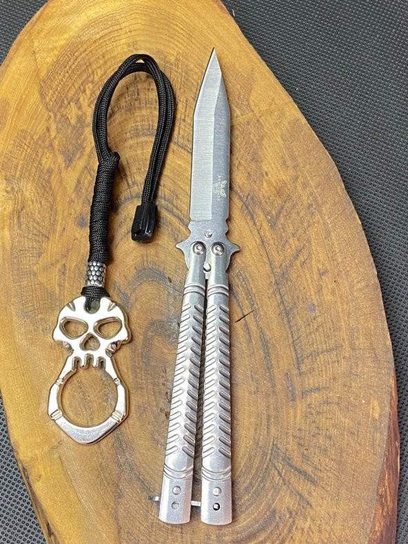 21 cm Gümüş Kelebek ve Parmak Musta Seti