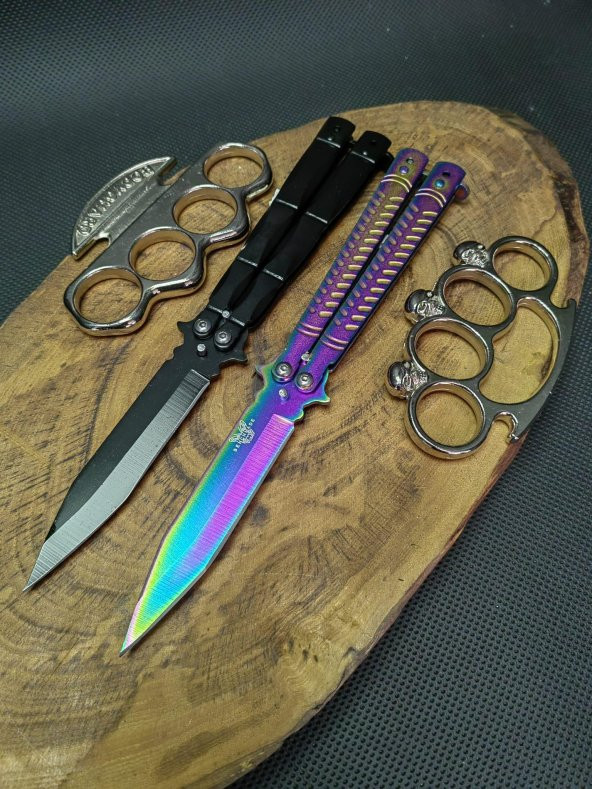 4 Parça Sallama Kelebek Kamp Outdoor Çakı Seti
