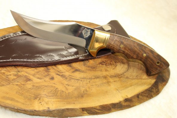 27 cm El Yapımı Gold Detaylı Yerli Avcı Bıçağı