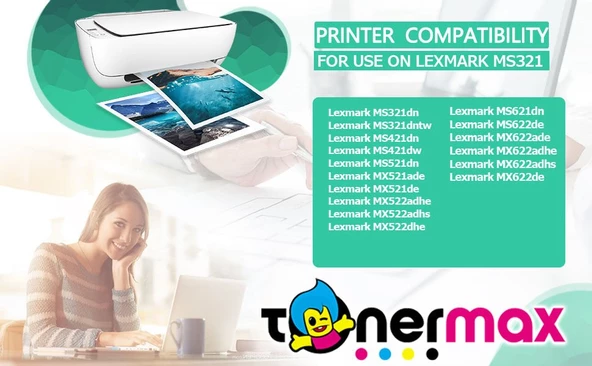 Lexmark MS321 Toner Tozu 1000GR. / MX321 / MS421 / MX421 / MS521 / MX521 / MS622 / MX622 - Resim 3