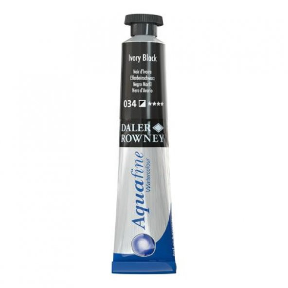 Daler Rowney Aquafine Tüp Suluboya 8ml  IVORY BLACK 034 ürün görseli 1