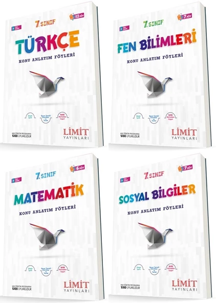 Limit 7. Sınıf Matematik + Fen + Türkçe + Sosyal Konu Seti 4 Kitap 2023