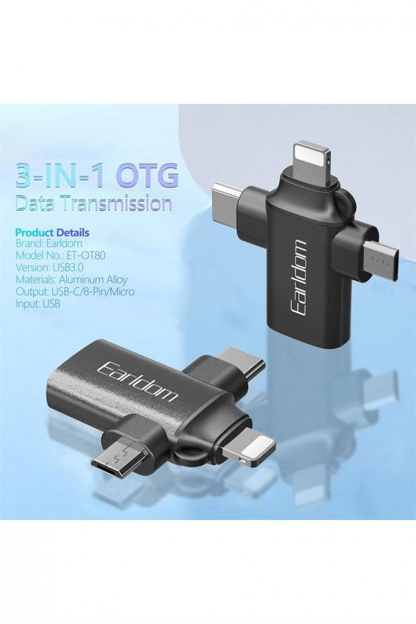 Peeq Earldom OT80 3in1 Otg Dönüştürücü - Resim 7