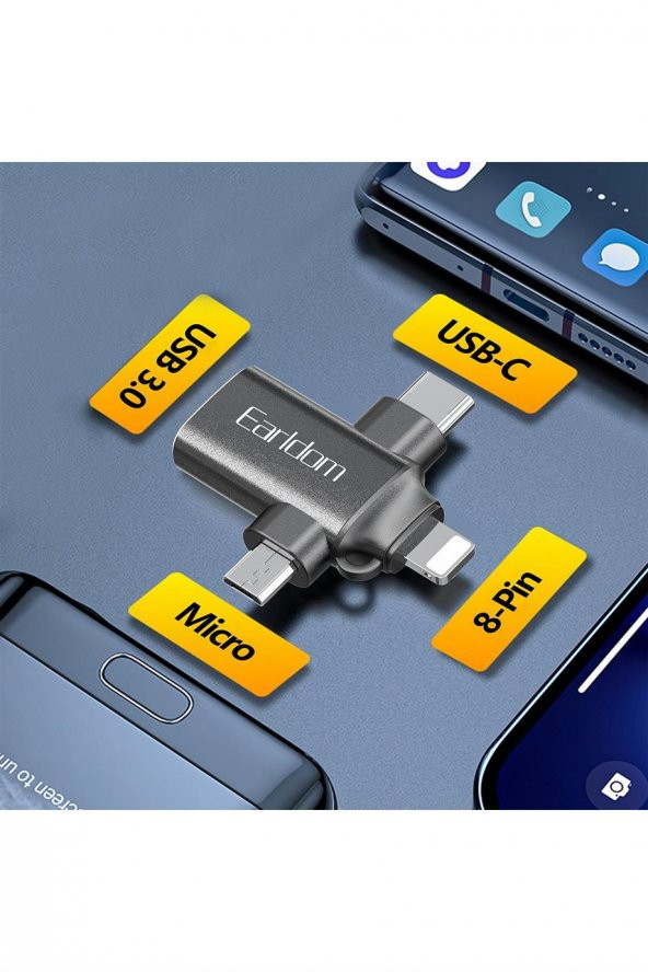 Peeq Earldom OT80 3in1 Otg Dönüştürücü - Resim 3