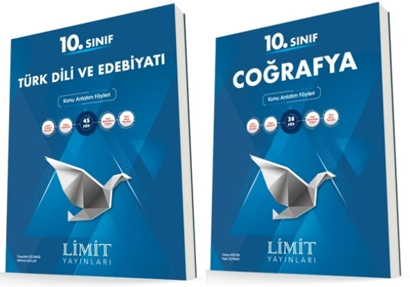 Limit 10. Sınıf Edebiyat + Coğrafya Konu Föyleri Seti 2 Kitap 2023