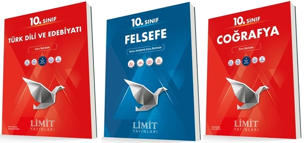 Limit 10. Sınıf Edebiyat + Felsefe + Coğrafya Soru Seti 3 Kitap 2023