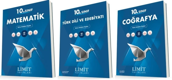 Limit 10. Sınıf Matematik + Edebiyat + Coğrafya Konu Föyleri Seti 3 Kitap 2023