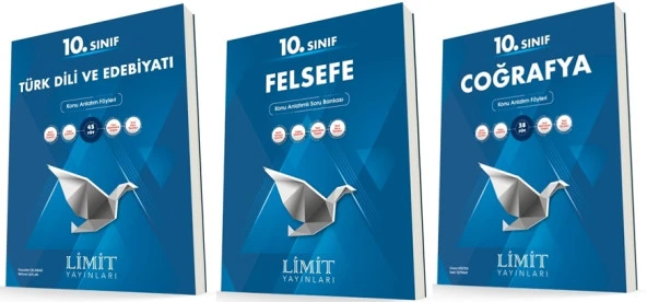 Limit 10. Sınıf Edebiyat + Felsefe + Coğrafya Konu Föyleri Seti 3 Kitap 2023