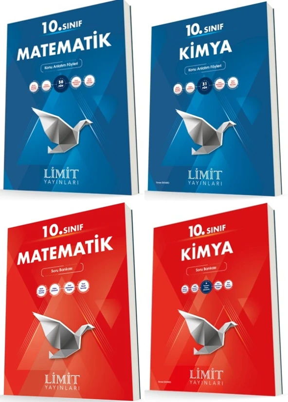 Limit 10. Sınıf Matematik + Kimya Konu + Soru Seti 4 Kitap 2023