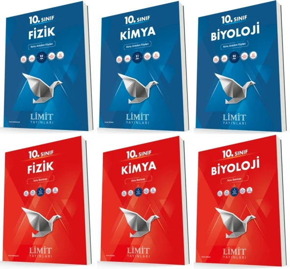 Limit 10. Sınıf Fizik + Kimya + Biyoloji Konu + Soru Seti 6 Kitap 2023