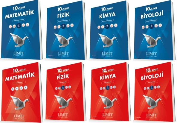 Limit 10. Sınıf Matematik + Fizik + Kimya + Biyoloji Konu + Soru Seti 8 Kitap 2023