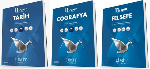 Limit 11. Sınıf Tarih + Coğrafya + Felsefe Konu Föyleri Seti 3 Kitap 2023 ürün görseli