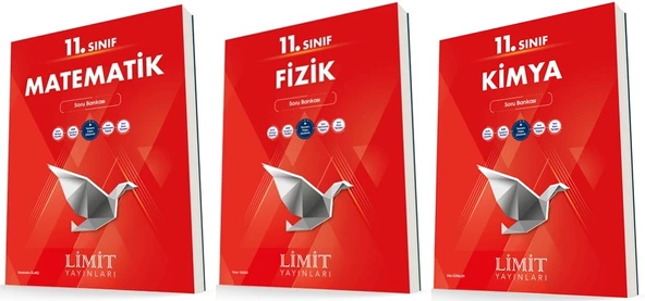 Limit 11. Sınıf Matematik + Fizik + Kimya Soru Bankası Seti 3 Kitap 2023