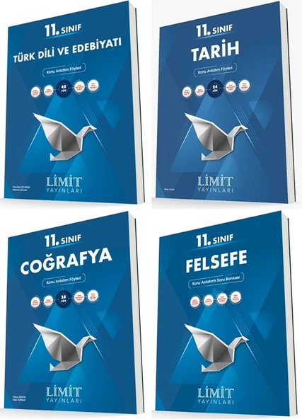Limit 11. Sınıf Edebiyat + Tarih + Coğrafya + Felsefe Konu Föyleri Seti 4 Kitap 2023 - 1