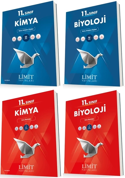Limit 11. Sınıf Kimya + Biyoloji Konu + Soru Seti 4 Kitap 2023