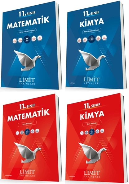 Limit 11. Sınıf Matematik + Kimya Konu + Soru Seti 4 Kitap 2023