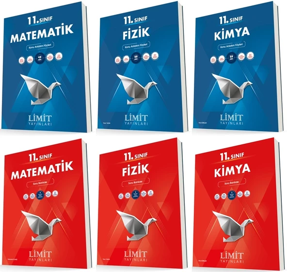 Limit 11. Sınıf Matematik + Fizik + Kimya Konu + Soru Seti 6 Kitap 2023