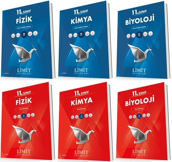 Limit 11. Sınıf Fizik + Kimya + Biyoloji Konu + Soru Seti 6 Kitap 2023