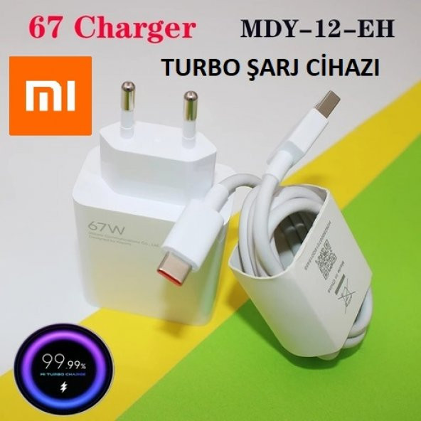 Orjinal Xiaomi Mi 10T Type-C Data Kablo ve 67W 6A MYD-12-ES Hızlı Şarj cihazı - Resim 2