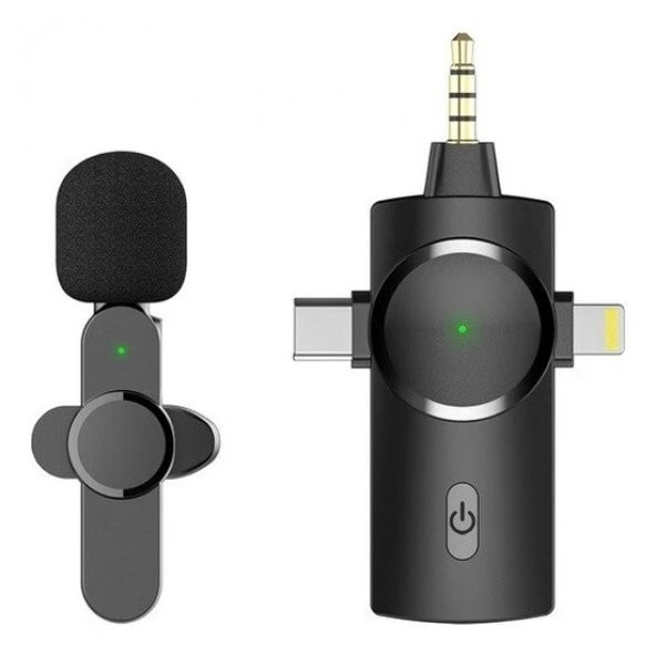 DAYTONA K9-C1 TYPE-C+iPHONE+3,5mm YAKA MİKROFONU KABLSZ Giriş:Lightning+Tip-C+3,5mm=>Çıkış:MİKROFON - 2