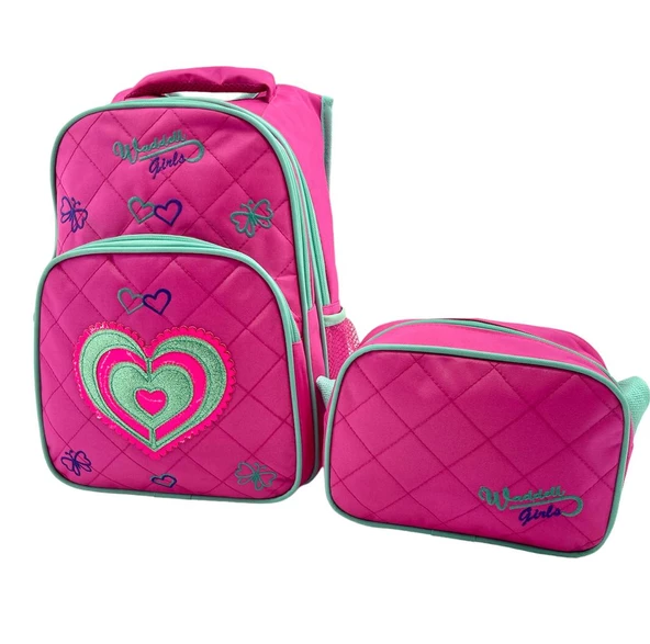 Waddell Pembe Kalpli Desenli İlkokul Sırt ve Beslenme Çantası 2026 - 2