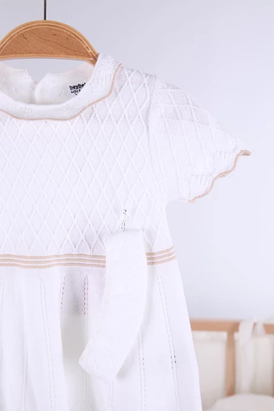 Saç Bantlı Triko Kız Bebek Yazlık Elbise 5507 - 3