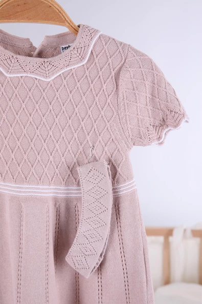 Saç Bantlı Triko Kız Bebek Yazlık Elbise 5507 - 6