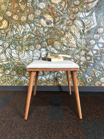 DTM HOME Kare Krem Tedy Puf - 6