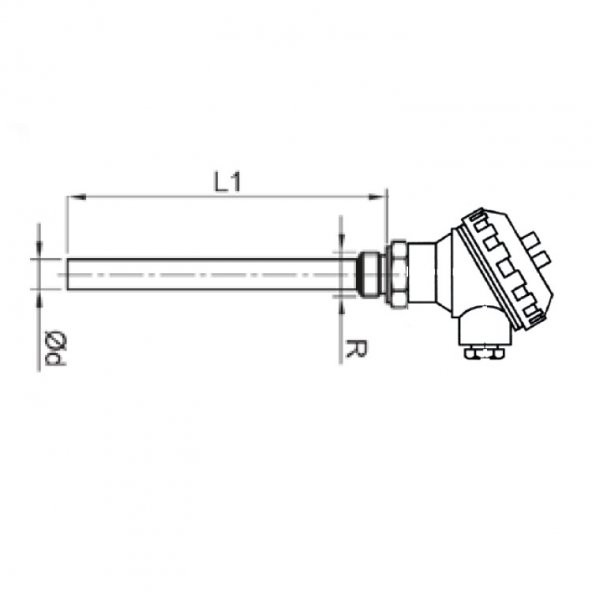 Kafalı Tip K (NiCr-Ni) Termokupl 6x800mm - 2