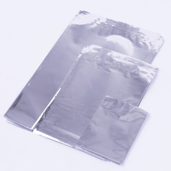 Metalize poşet 100lü, gümüş  12x17 cm (1 adet)