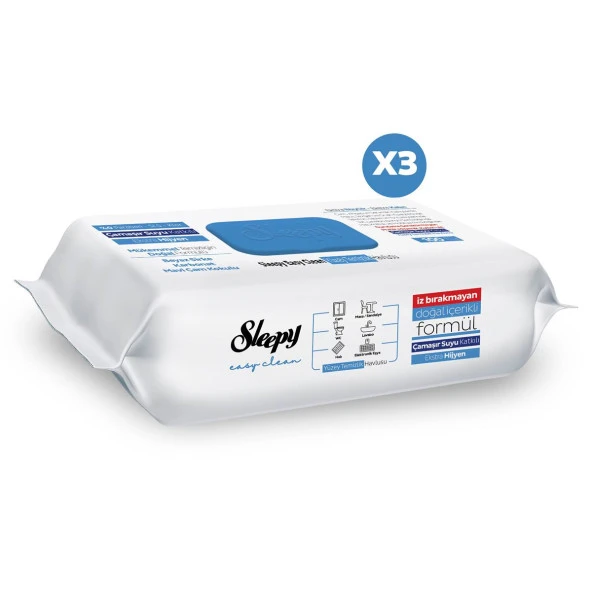 Sleepy Easy Clean Çamaşır Suyu Katkılı Yüzey Temizlik Havlusu&Mendili 3x100 (300 Yaprak)  - 3