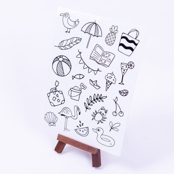 Tatil doddle sticker seti, A5  2 sayfa - 1